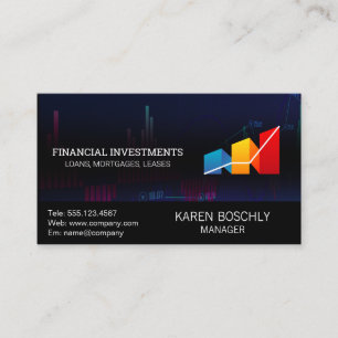 Stock Market Graph   Fintech Business Card