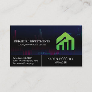 Stock Market Graph   Investments  Business Card