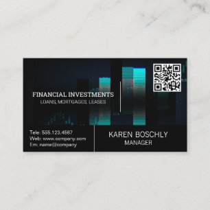 Stock Market Graph   QR Code Business Card