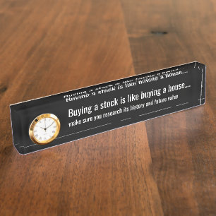Stock Market Investor Advice Nameplate