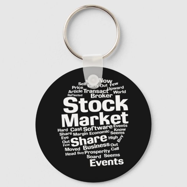 Stock Market Money Investor Gift Key Ring (Front)