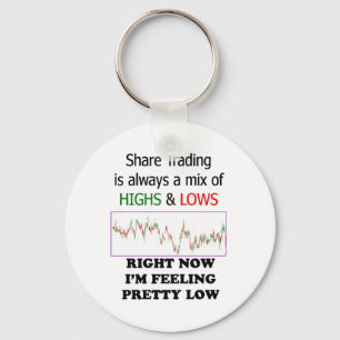 Stock Market Trader Highs & Lows Key Ring