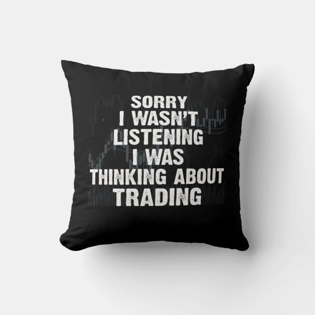 Stock Market Trading Hobby Investor Day Trader Cushion (Front)