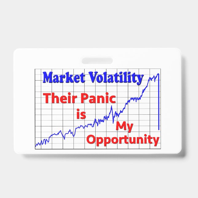Stock Market Trading Panic Opportunity ID Badge (Front)