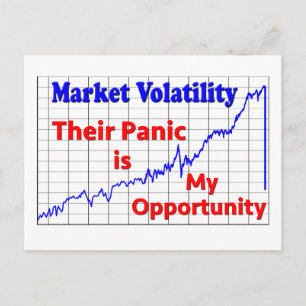 Stock Market Trading Panic Opportunity Postcard