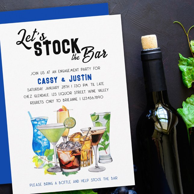 Stock the Bar Alocholic Drinks Engagement Party Invitation (Creator Uploaded)