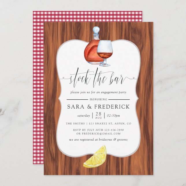 Stock The Bar and Grill Rustic Invitation (Front/Back)