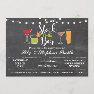 Stock The Bar Chalk Engagement Shower Invitation