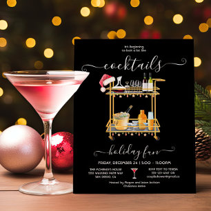 Stock the Bar Cocktail bar cart Christmas Party Invitation