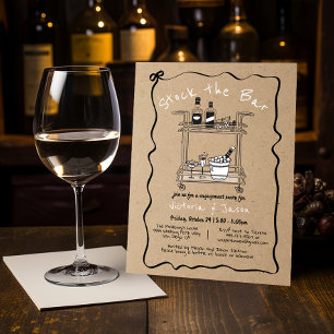 Stock the Bar cocktail bar cart engagement party Invitation