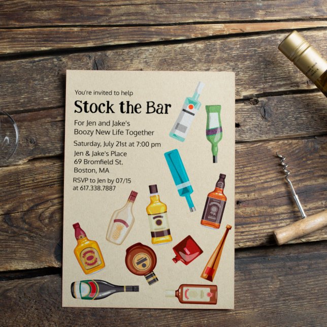 Stock the Bar Couples Coed Shower Invitation (Creator Uploaded)