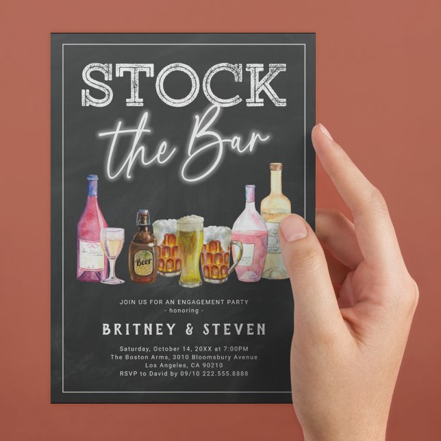 Stock the Bar Couples Engagement Party Invitation (Creator Uploaded)