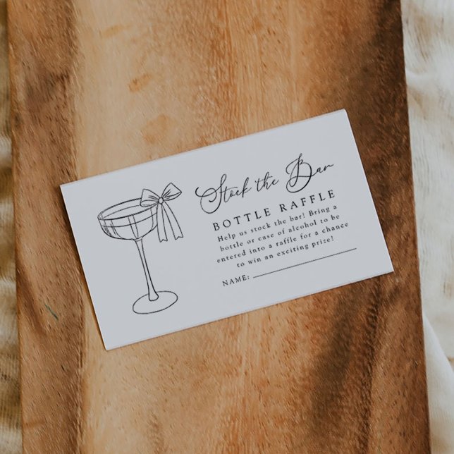 Stock The Bar Couples Shower Bottle Raffle Ticket Enclosure Card (Creator Uploaded)