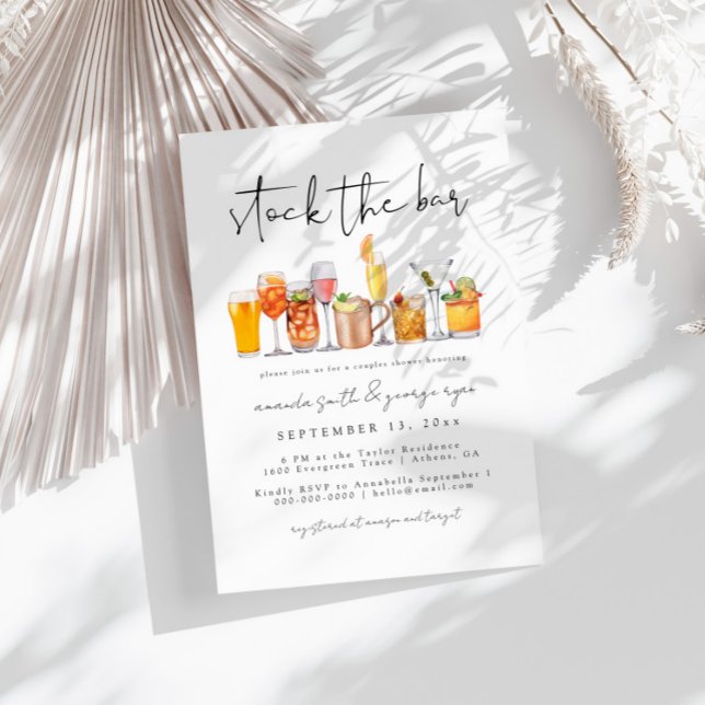 Stock The Bar Couples Shower Invitation  (Creator Uploaded)