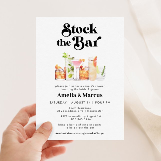 Stock the Bar Couple's Wedding Shower Invitation (Creator Uploaded)