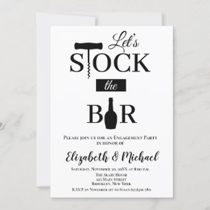 Stock The Bar Engagement Party Invitation