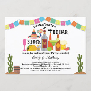 Stock the bar engagement party Taco Fiesta Invitation