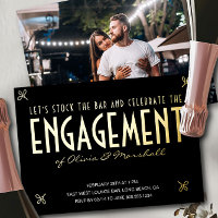 Stock the Bar Engagement Party Typographic Gold