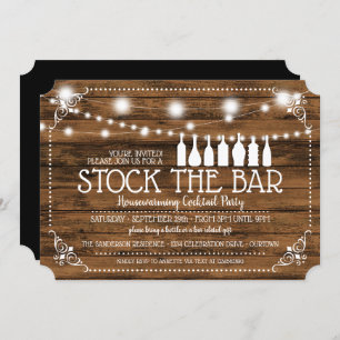 Stock the Bar Housewarming Cocktail Party Invitation