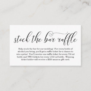 Stock the Bar Raffle Card Bridal Shower Invitation