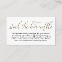 Stock the Bar Raffle Card Bridal Shower Invitation