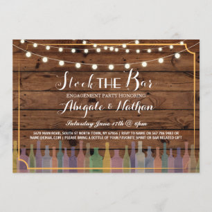 Stock The Bar Rustic Couple's Shower Invitation