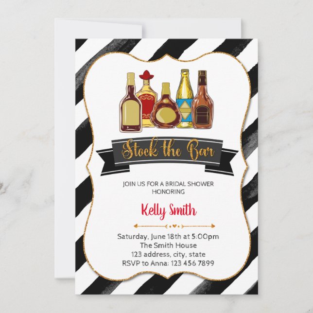 Stock the bar shower party invitation (Front)