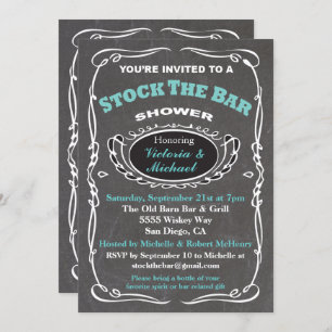 Stock the bar wedding shower invitation