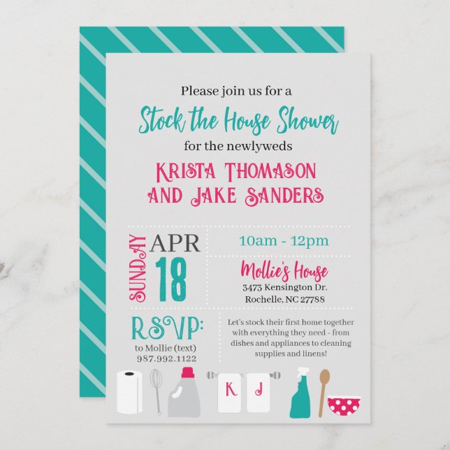 Stock the House Shower Invitation (Front/Back)