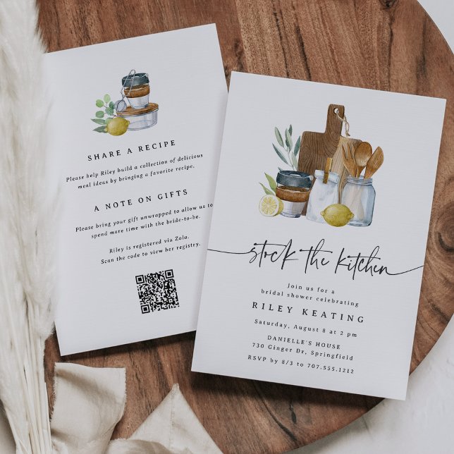 Stock the Kitchen All in One QR Code Bridal Shower Invitation (Creator Uploaded)