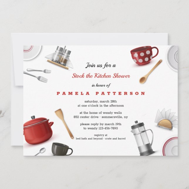 Stock the Kitchen Bridal Shower Invitation (Front)