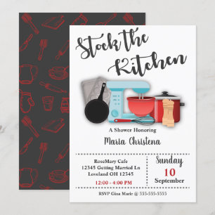 Stock The Kitchen Bridal Shower Invitation