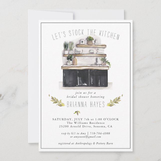 Stock the Kitchen Bridal Shower Invitation (Front)