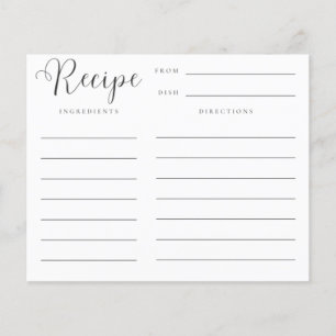 Stock The Kitchen Bridal Shower Recipe Card