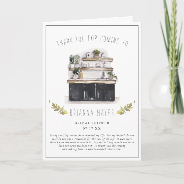 Stock the Kitchen Bridal Shower Thank You Card (Front)