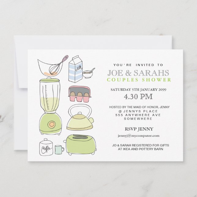 Stock the Kitchen Couples Shower Party Invite (Front)