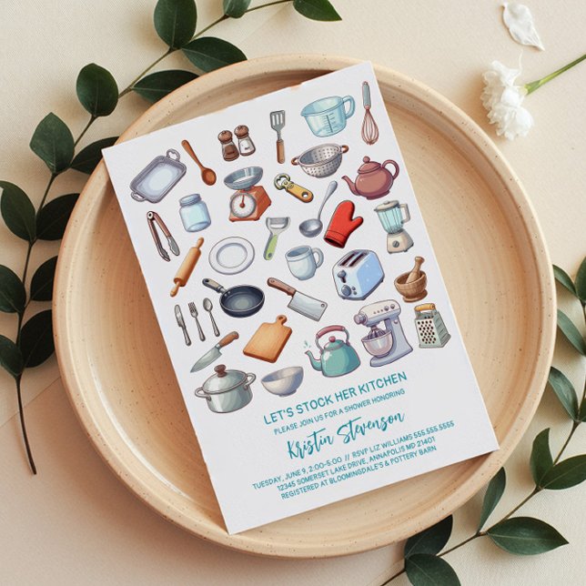 Stock the Kitchen Modern Bridal Shower Invitation (Creator Uploaded)