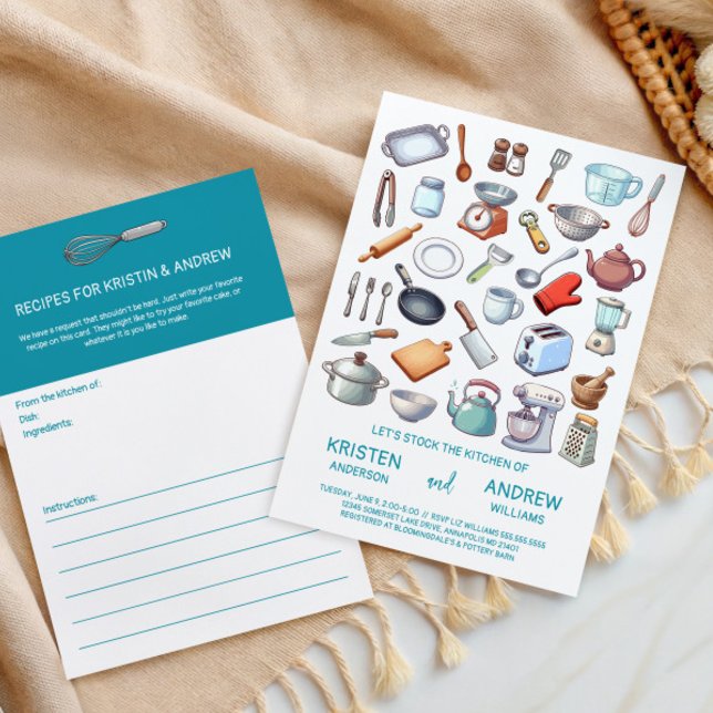 Stock the Kitchen Modern Couples Wedding Shower Invitation (Creator Uploaded)