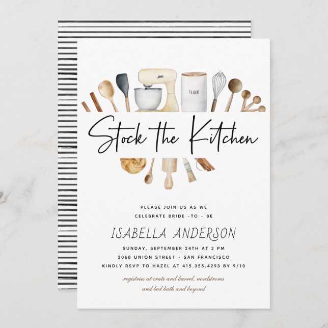 Stock the Kitchen Pantry Boho Bridal Shower Invitation (Front/Back)