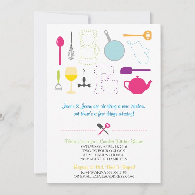 Stock the kitchen shower invitation (Front)