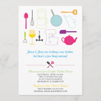Stock the kitchen shower invitation