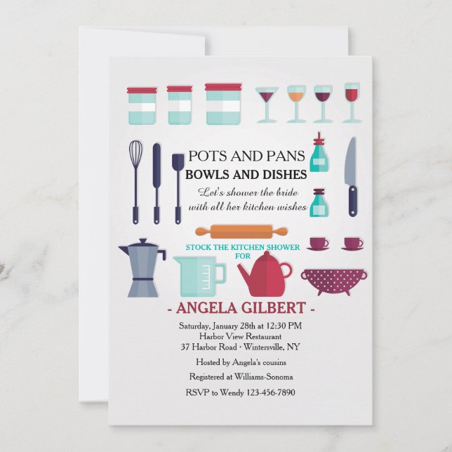 Stock the Kitchen Shower Invitation (Front)