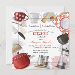 Stock the Kitchen Square Bridal Shower Invitation