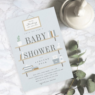 Stock the shelves baby shower invitation