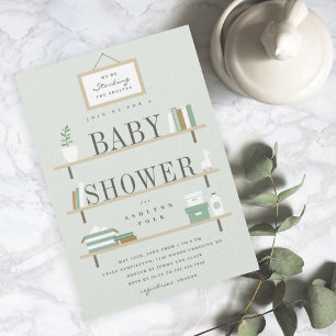 Stock the shelves baby shower invitation