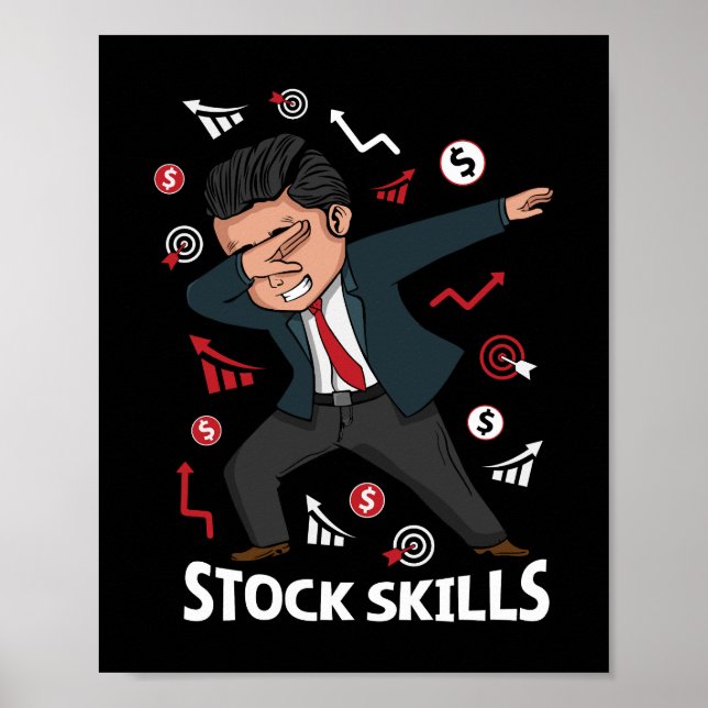 Stock Trader Gifts Men Trading Skills Forex Stocks Poster (Front)