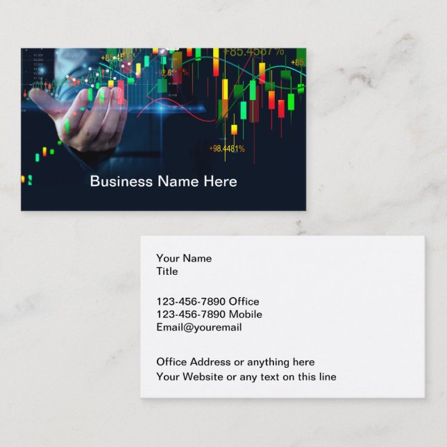 Stock Trading And Financial Advisor Business Card (Front/Back)
