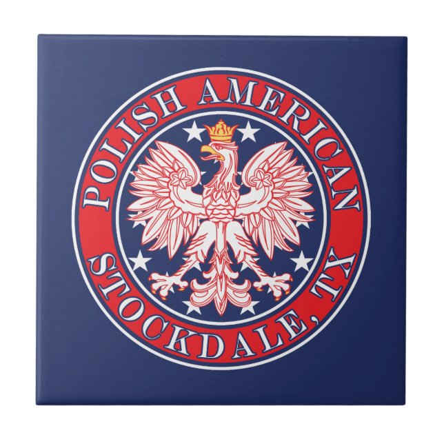 Stockdale Texas Polish American Eagle Ceramic Tile (Front)