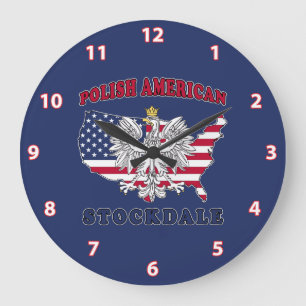 Stockdale Texas Polish American Large Clock