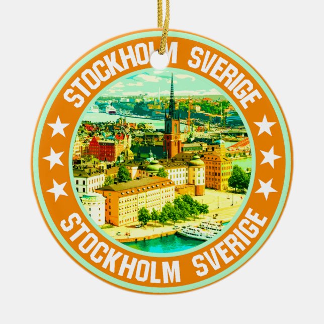 Stockholm                                          ceramic ornament (Front)